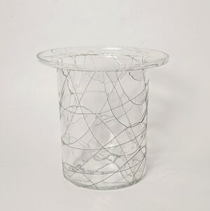 Vintage PartyLite Calypso Glass Candle Holder with Black Web Design